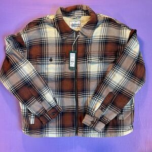 NWT Sherpa-Lined Plaid Jacket Women's L Brown/Cream - Alpine Design Boulder, CO